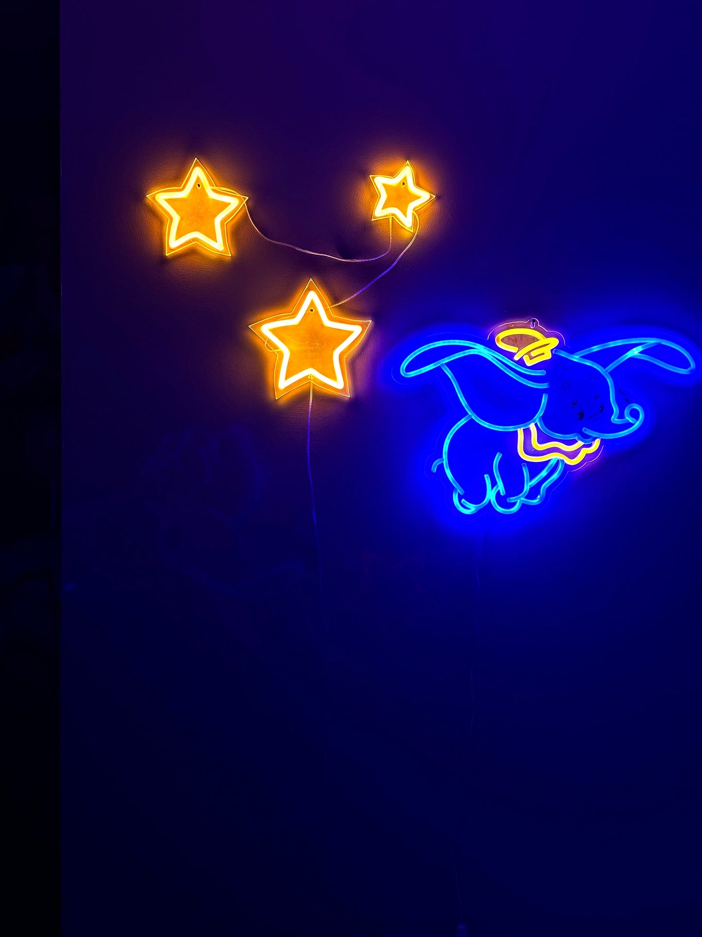 Dumbo Disney Neon Sign, Luminous Stars