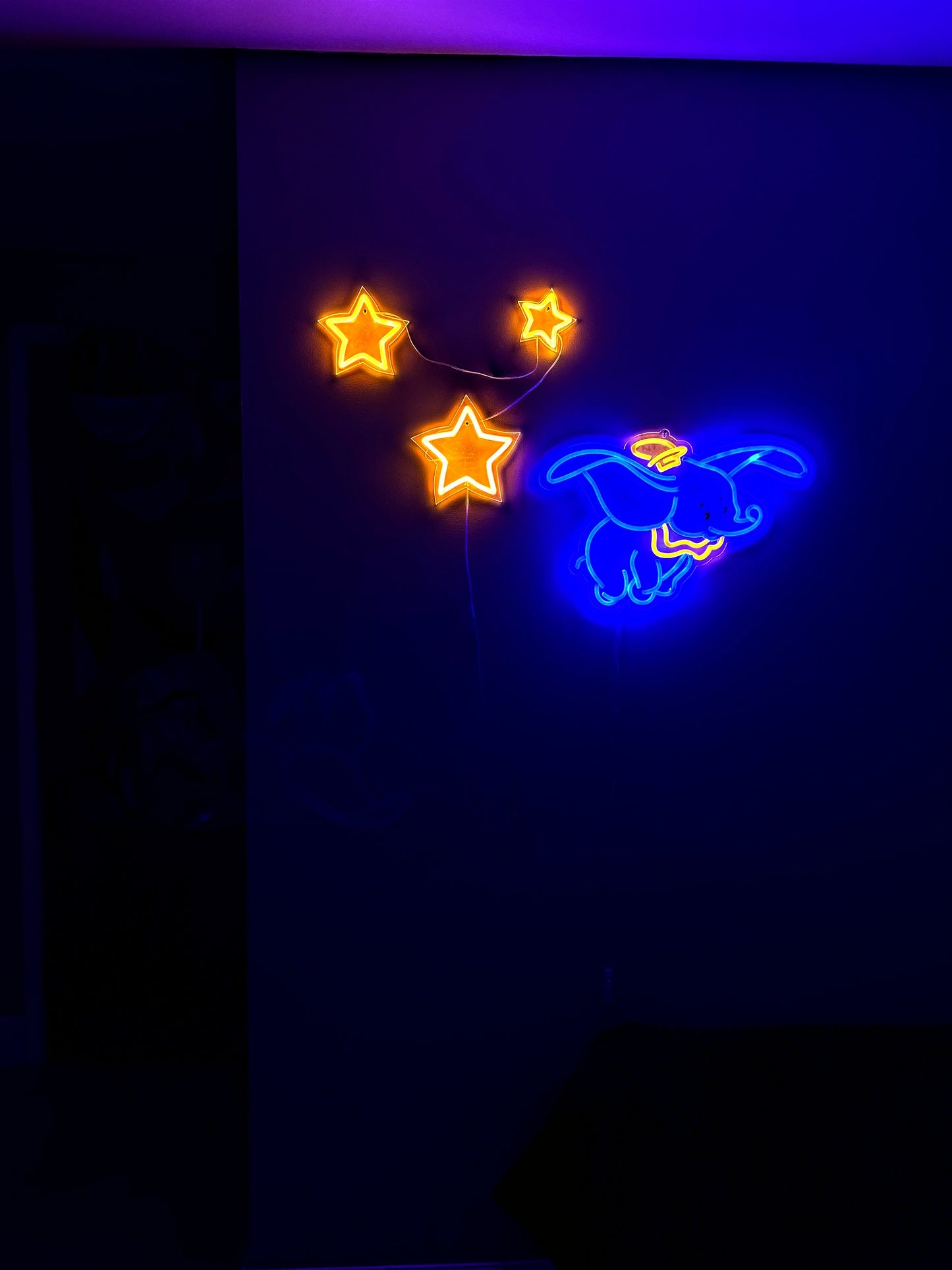 Dumbo Disney Neon Sign, Luminous Stars